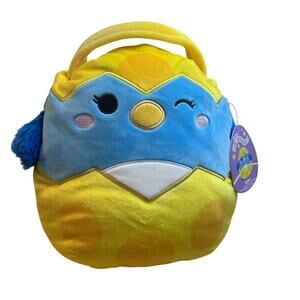 Squishmallows Bebe the Bluebird Plush Easter Basket Treat Pail NEW